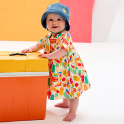 The Bonniemob-فستان قطن عضوي جيرسي لون عاجي للمولودات | Childrensalon Outlet