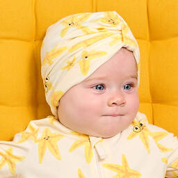 The Bonniemob-Baby Girls Ivory Organic Cotton Turban | Childrensalon Outlet