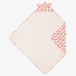 The Bonniemob-بطانية هودي قطن عضوي لون عاجي وزهري (100 سم) | Childrensalon Outlet