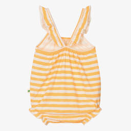 The Bonniemob-Baby Girls Orange Stripe Cotton Shortie | Childrensalon Outlet
