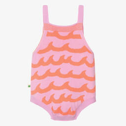 The Bonniemob-Baby Girls Pink Wave Cotton Knit Shortie | Childrensalon Outlet