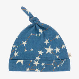 The Bonniemob-Blue Cotton Jersey Baby Hat | Childrensalon Outlet