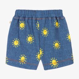 The Bonniemob-Синие хлопковые шорты с солнышками | Childrensalon Outlet