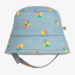 The Bonniemob-Blue Rainbow Cotton Baby Sun Hat | Childrensalon Outlet