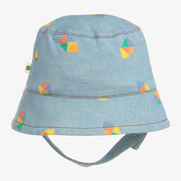 The Bonniemob-Blue Rainbow Cotton Baby Sun Hat | Childrensalon Outlet