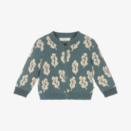 The Bonniemob-Boys Dark Green Leaf Cardigan | Childrensalon Outlet