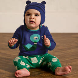 The Bonniemob-Boys Duck Blue Knit Jumper | Childrensalon Outlet