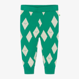 The Bonniemob-Boys Green Organic Knit Trousers | Childrensalon Outlet