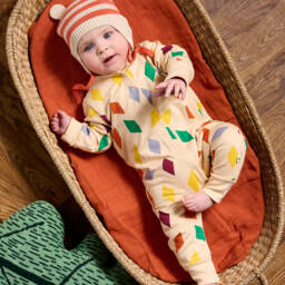 The Bonniemob-أفرول رومبر قطن عضوي لون عاجي داكن للأطفال | Childrensalon Outlet