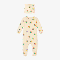 The Bonniemob-Girls Ivory Organic Babygrow Set | Childrensalon Outlet