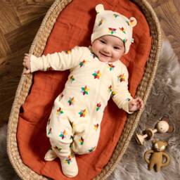 The Bonniemob-Girls Ivory Organic Babygrow Set | Childrensalon Outlet