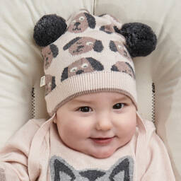 The Bonniemob-قبعة قطن عضوي وكشمير محبوك لون زهري للمولودات | Childrensalon Outlet