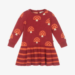 The Bonniemob-Girls Red Mushroom Knit Dress | Childrensalon Outlet