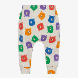 The Bonniemob-Grey Bear Cotton Jersey Baby Trousers | Childrensalon Outlet