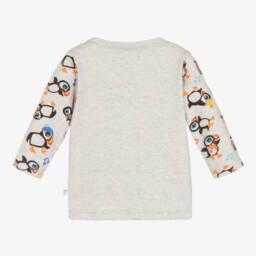 The Bonniemob-Grey Cotton Baby Top | Childrensalon Outlet