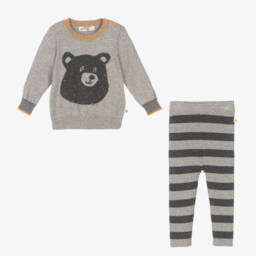 The Bonniemob-Grey Cotton & Cashmere Leggings Set | Childrensalon Outlet
