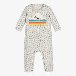 The Bonniemob-بِدلة أوفرول قطن عضوي لون رمادي للأطفال | Childrensalon Outlet