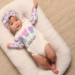 The Bonniemob-Ivory Cotton Baby Bodyvest | Childrensalon Outlet