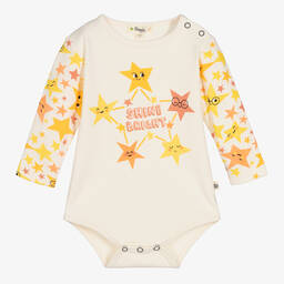 The Bonniemob-Ivory Cotton Baby Bodyvest | Childrensalon Outlet