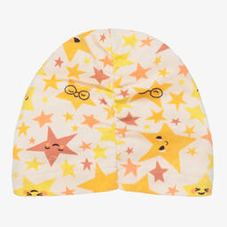 The Bonniemob-Ivory Cotton Baby Turban Hat | Childrensalon Outlet