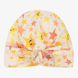 The Bonniemob-Ivory Cotton Baby Turban Hat | Childrensalon Outlet