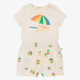 The Bonniemob-Ivory Organic Cotton Parasol Shorts Set | Childrensalon Outlet