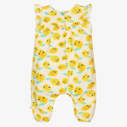 The Bonniemob-جمبسوت قطن عضوي جيرسي لون عاجي وأصفر للمولودات | Childrensalon Outlet