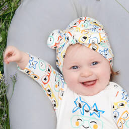 The Bonniemob-قبعة توربان قطن عضوي جيرسي لون عاجي للأطفال | Childrensalon Outlet