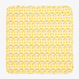 The Bonniemob-Желтое одеяло с капюшоном в клетку (96см) | Childrensalon Outlet