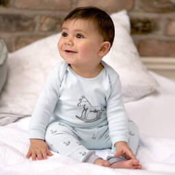 The Little Tailor-Baby Boys Blue Jersey Rocking Horse Trousers | Childrensalon Outlet