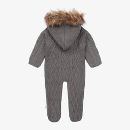 The Little Tailor-Dark Grey Knitted Pramsuit | Childrensalon Outlet