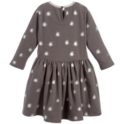 The Little Tailor-فستان قطن لون رمادي و فضّي برّاق | Childrensalon Outlet