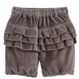 The Little Tailor-Girls Dark Grey Velvet Shorts | Childrensalon Outlet