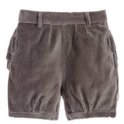 The Little Tailor-Girls Dark Grey Velvet Shorts | Childrensalon Outlet