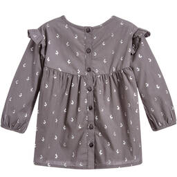 The Little Tailor-Girls Grey Cotton Blouse | Childrensalon Outlet