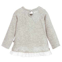 The Little Tailor-Girls Grey Wool Blend Sweater | Childrensalon Outlet