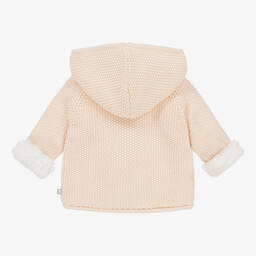 The Little Tailor-Розовое вязаное хлопковое пальто с капюшоном для девочек | Childrensalon Outlet