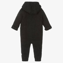 The Little Tailor-Grey Cotton Knitted Pramsuit | Childrensalon Outlet