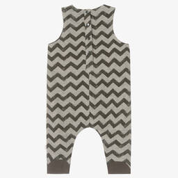 The Little Tailor-Grey Cotton Zigzag Dungarees | Childrensalon Outlet
