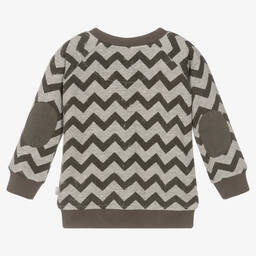 The Little Tailor-Grey Cotton Zigzag Sweatshirt | Childrensalon Outlet