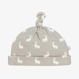 The Little Tailor-Grey & White Cotton Baby Hat | Childrensalon Outlet