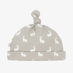 The Little Tailor-Grey & White Cotton Baby Hat | Childrensalon Outlet
