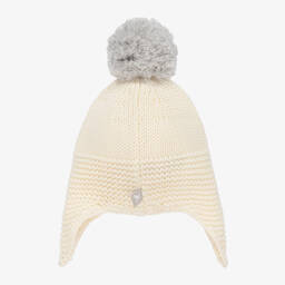 The Little Tailor-Ivory Cotton Knit Bobble Hat | Childrensalon Outlet
