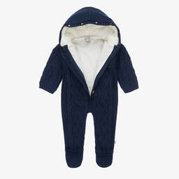 The Little Tailor-أوفرول للخروج قطن محبوك لون كحلي للأطفال | Childrensalon Outlet