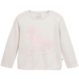 The Little Tailor-Pale Grey Knitted Baby Sweater | Childrensalon Outlet