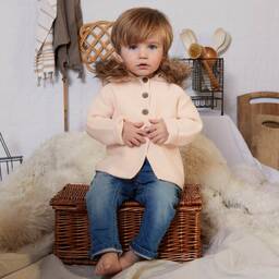 The Little Tailor-Розовое трикотажное прогулочное пальто | Childrensalon Outlet