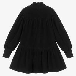 The Middle Daughter-Girls Black Corduroy Dress | Childrensalon Outlet