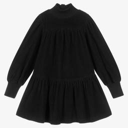 The Middle Daughter-Girls Black Corduroy Dress | Childrensalon Outlet