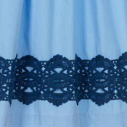 The Middle Daughter-Girls Blue Cotton & Lace Dress | Childrensalon Outlet