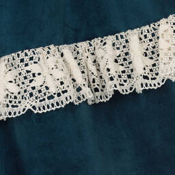 The Middle Daughter-Girls Blue Velvet & Lace High-Neck Dress | Childrensalon Outlet